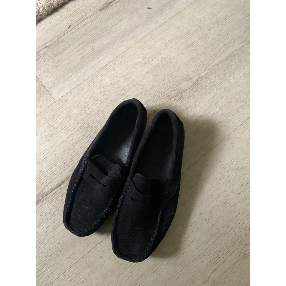 Papouelli London Kids Navy Blue Suede Penny Loafers Driving Shoes Size 30 Spain